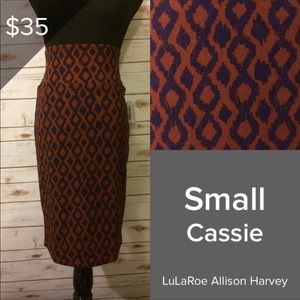 Brown & Purple LuLaRoe Cassie Pencil Skirt - NWT Small